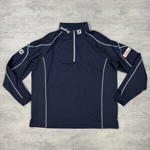FootJoy Titleist Golf Pullover Jacket Mens XL Blue Quarter Zip Mock Neck FJ Tour